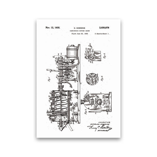 Butter Churn Patent Art Print by Jason Stanley Print Only