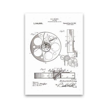 Film Reel Patent 2 Art Print by Jason Stanley Print Only