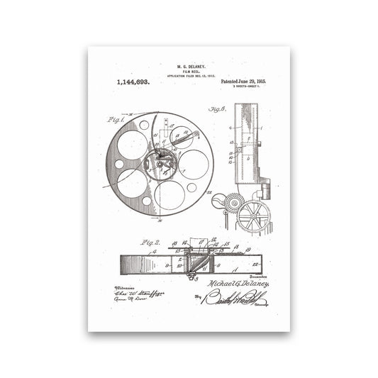 Film Reel Patent 2 Art Print by Jason Stanley Print Only