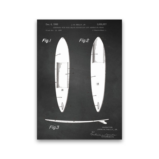 Surfboard Patent 1 Art Print by Jason Stanley Print Only