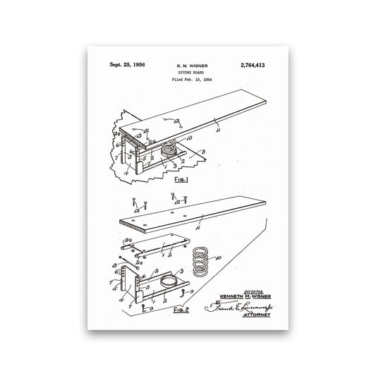 Diving Board Patent Art Print by Jason Stanley Print Only