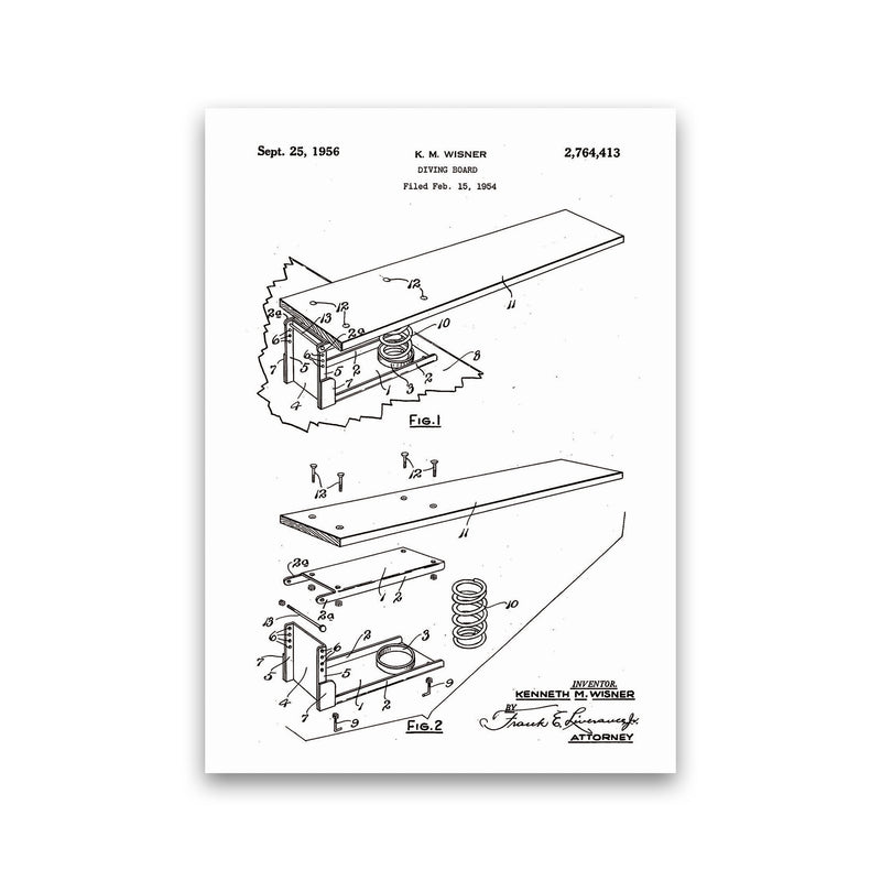 Diving Board Patent Art Print by Jason Stanley Print Only