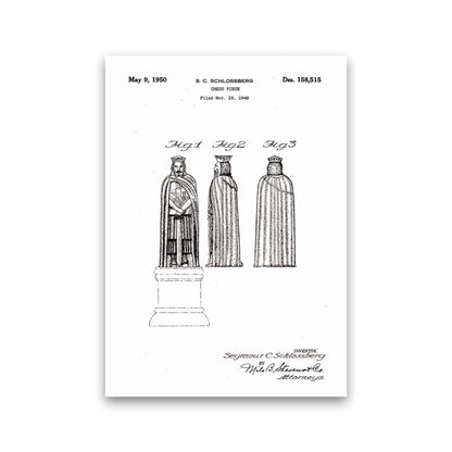 Chess Piece Patent Art Print by Jason Stanley Print Only