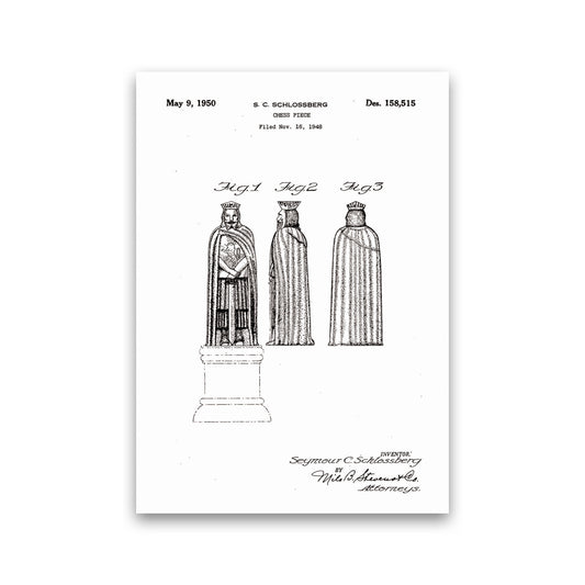 Chess Piece Patent Art Print by Jason Stanley Print Only