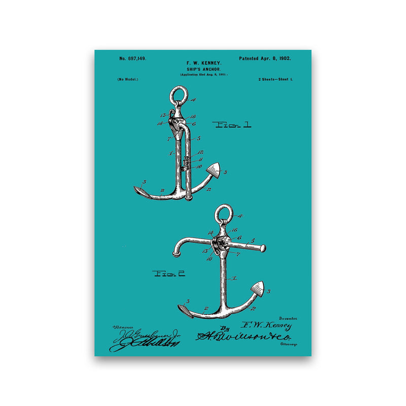 Anchor Patent Blue Art Print by Jason Stanley Print Only