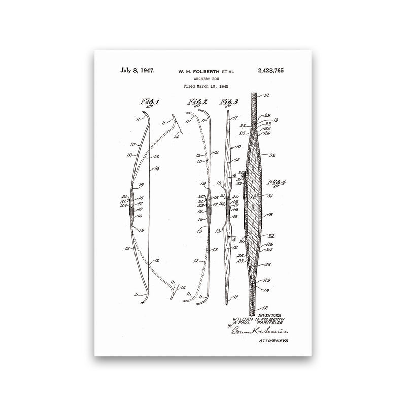Archery Bow Patent Art Print by Jason Stanley Print Only