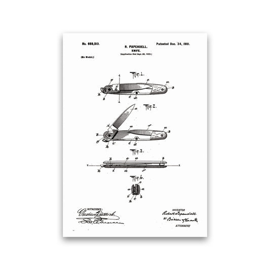 Pocket Knife Patent Art Print by Jason Stanley Print Only