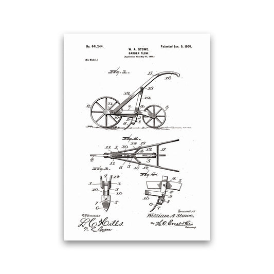 Garden Plow Patent Art Print by Jason Stanley Print Only