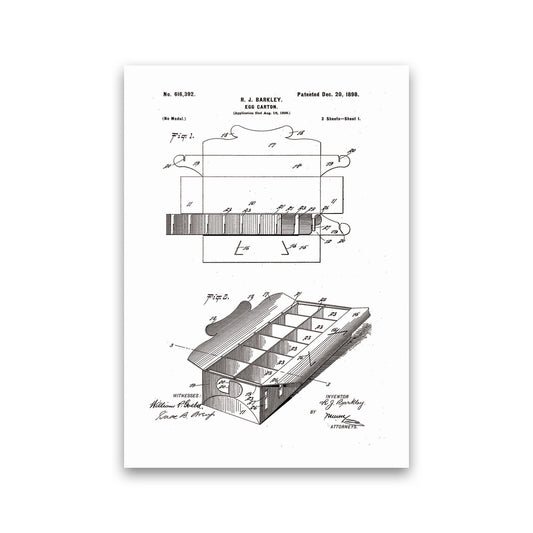 Egg Carton Patent Art Print by Jason Stanley Print Only