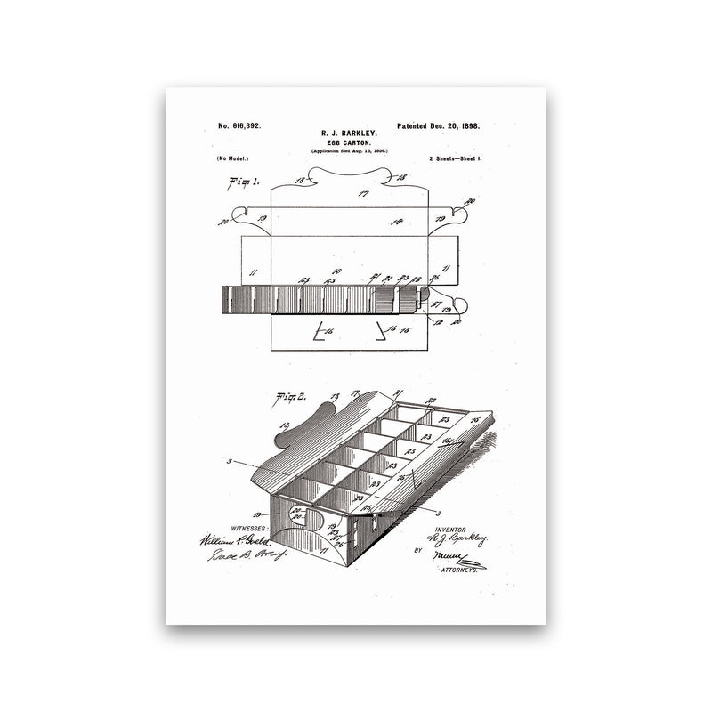 Egg Carton Patent Art Print by Jason Stanley Print Only