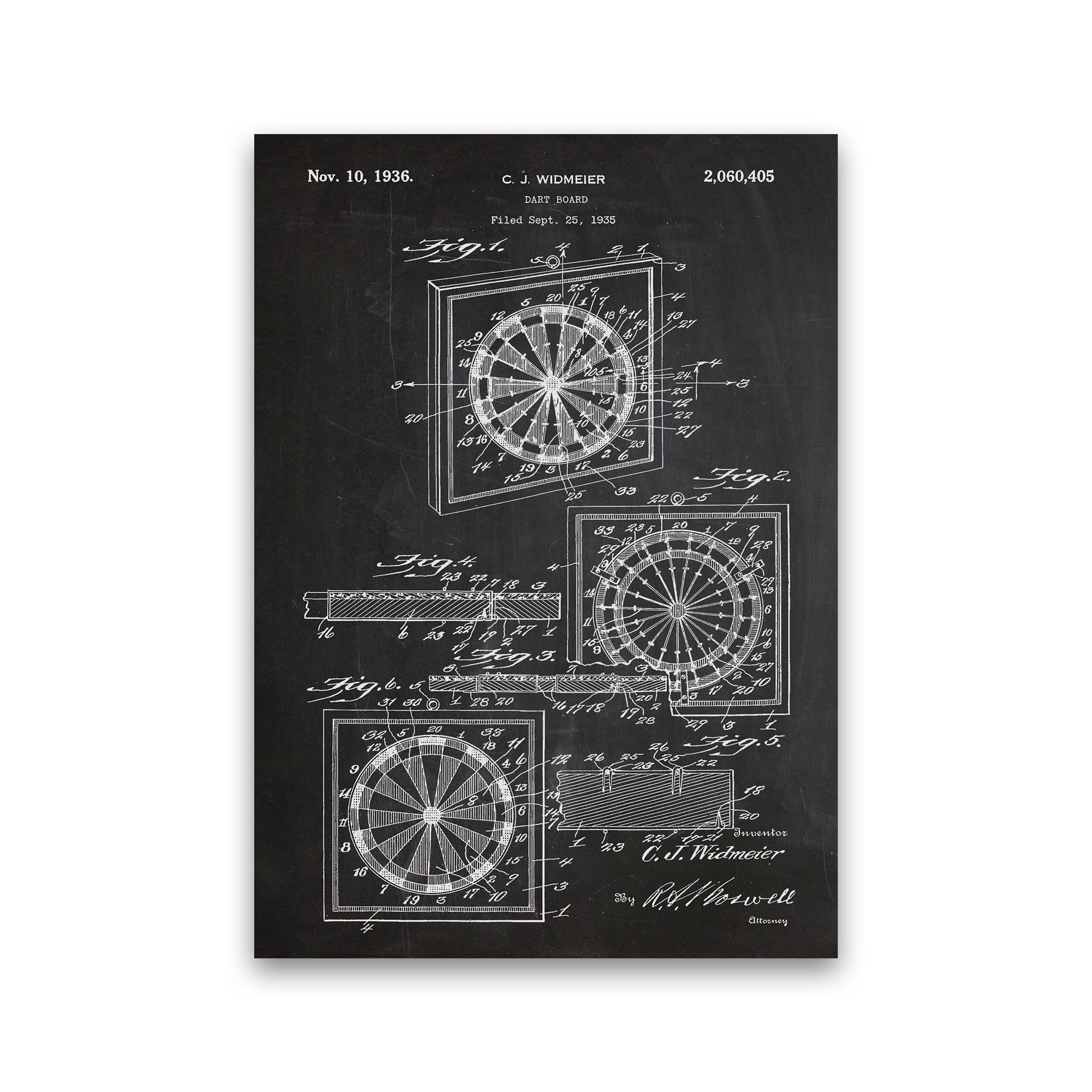 Dart Board Patent Art Print by Jason Stanley Print Only
