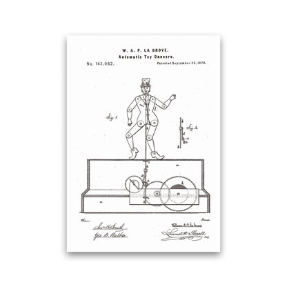 Toy Dancer Patent Art Print by Jason Stanley Print Only