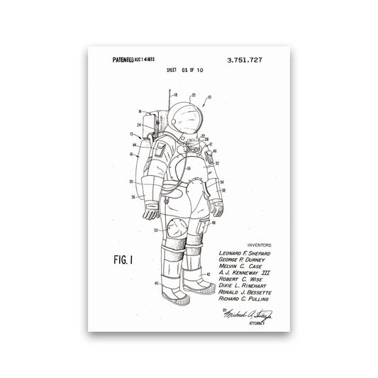 Spacesuit Patent Art Print by Jason Stanley Print Only