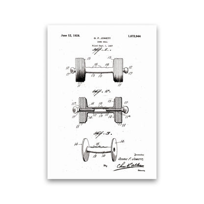 Dumb Bell Patent Art Print by Jason Stanley Print Only