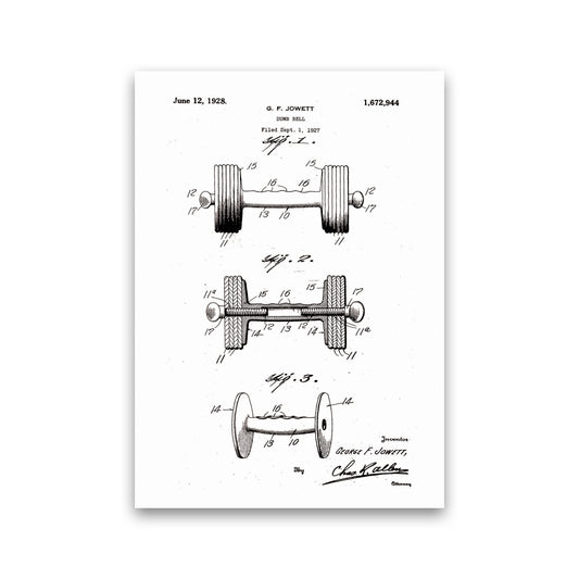 Dumb Bell Patent Art Print by Jason Stanley Print Only