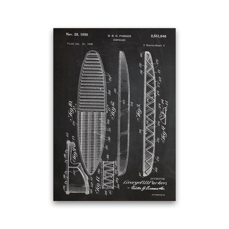 Surfboard Patent Art Print by Jason Stanley Print Only