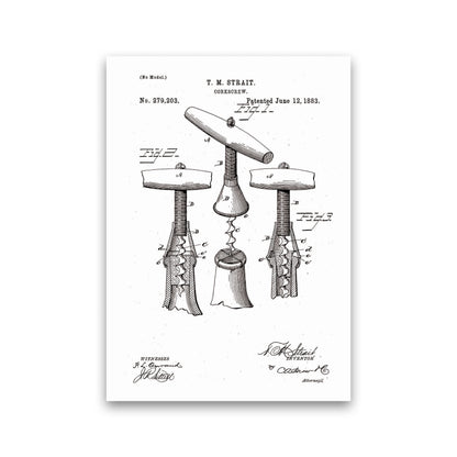 Corkscrew Patent Art Print by Jason Stanley Print Only
