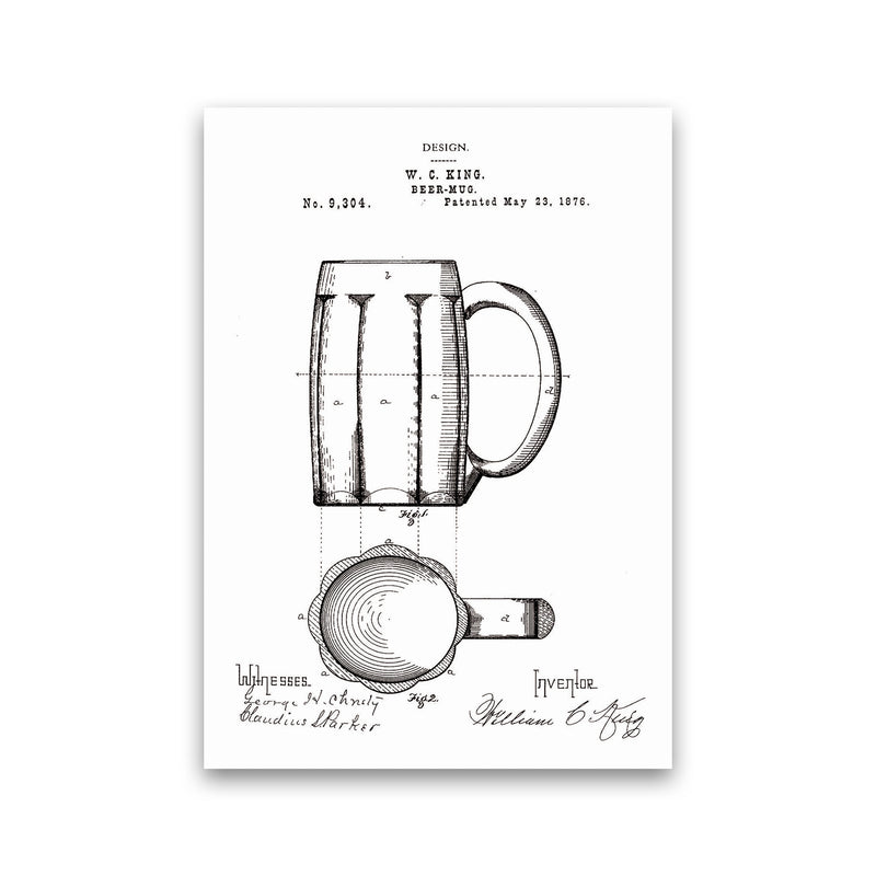 Beer Mug Patent 2 Art Print by Jason Stanley Print Only