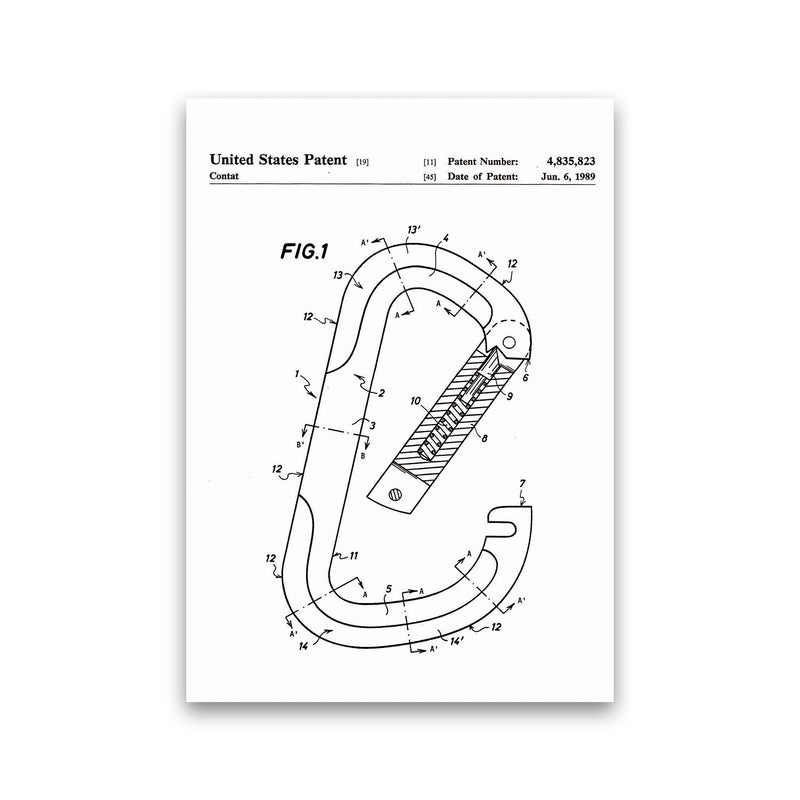 Caribiner Patent Art Print by Jason Stanley Print Only