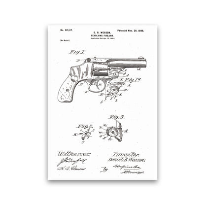 Revolver Patent Art Print by Jason Stanley Print Only