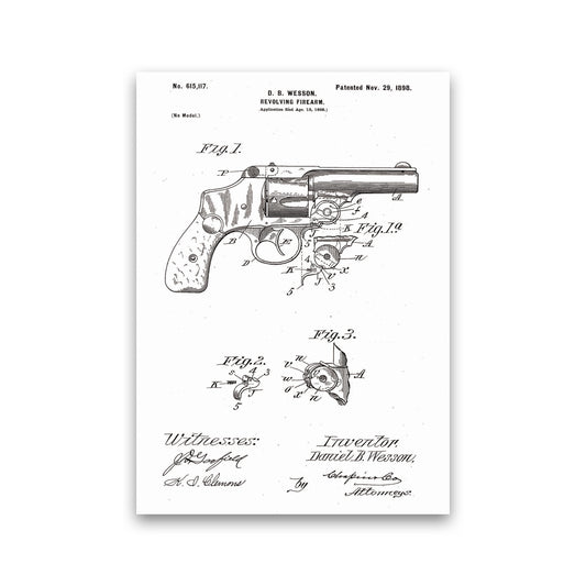 Revolver Patent Art Print by Jason Stanley Print Only
