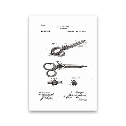 Scissors Patent Art Print by Jason Stanley Print Only