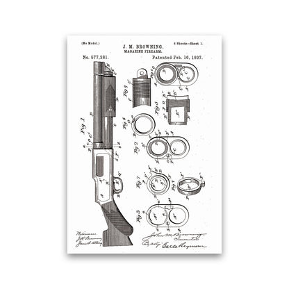 Shotgun Patent Art Print by Jason Stanley Print Only