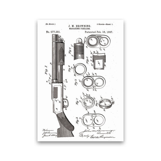Shotgun Patent Art Print by Jason Stanley Print Only