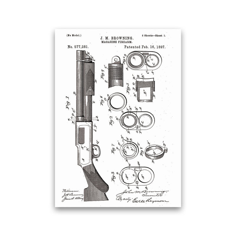 Shotgun Patent Art Print by Jason Stanley Print Only