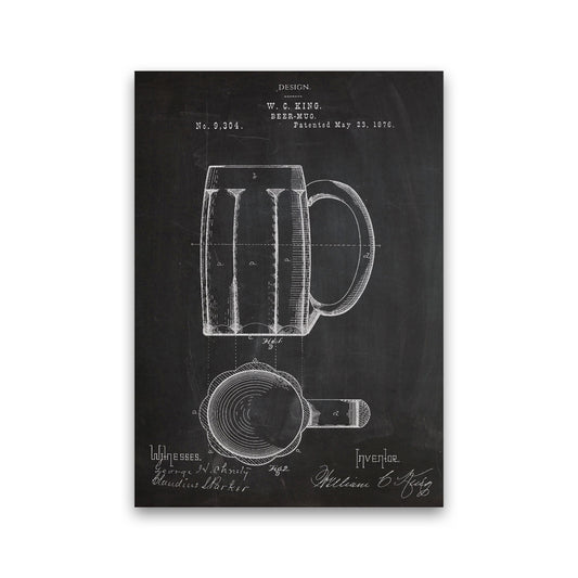 Beer Mug Patent Art Print by Jason Stanley Print Only