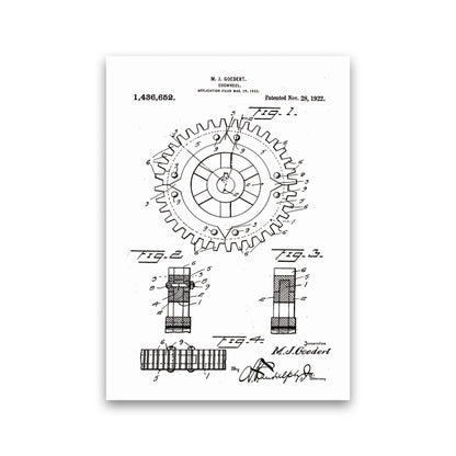Cogwheel Patent Art Print by Jason Stanley Print Only