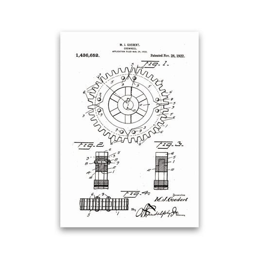 Cogwheel Patent Art Print by Jason Stanley Print Only