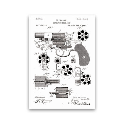 Hand Gun Patent Art Print by Jason Stanley Print Only