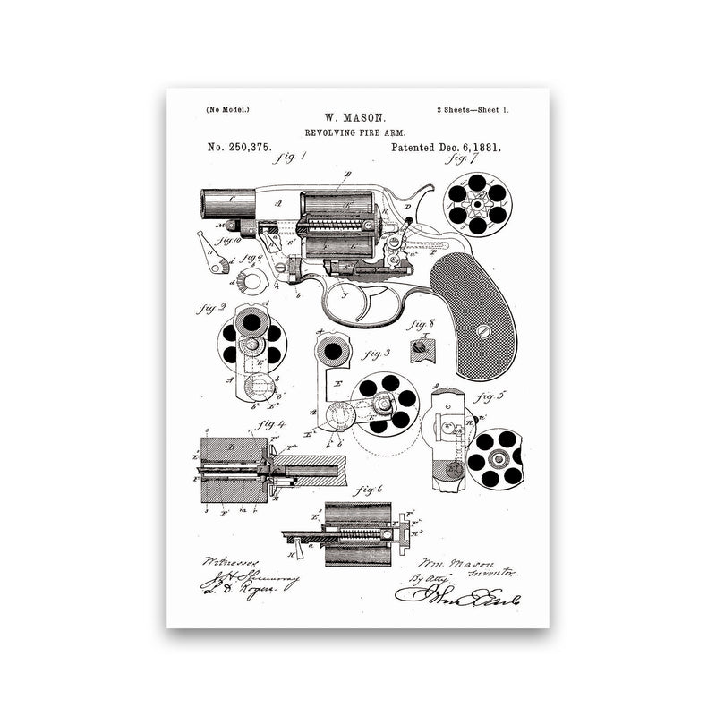 Hand Gun Patent Art Print by Jason Stanley Print Only