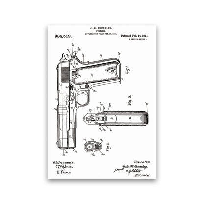 Gun Patent Art Print by Jason Stanley Print Only