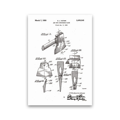 Axe Patent Art Print by Jason Stanley Print Only
