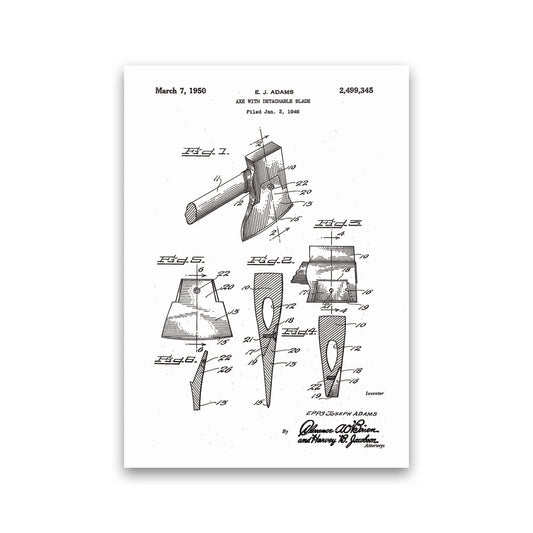 Axe Patent Art Print by Jason Stanley Print Only