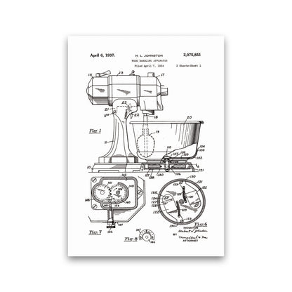Mixer Patent Art Print by Jason Stanley Print Only