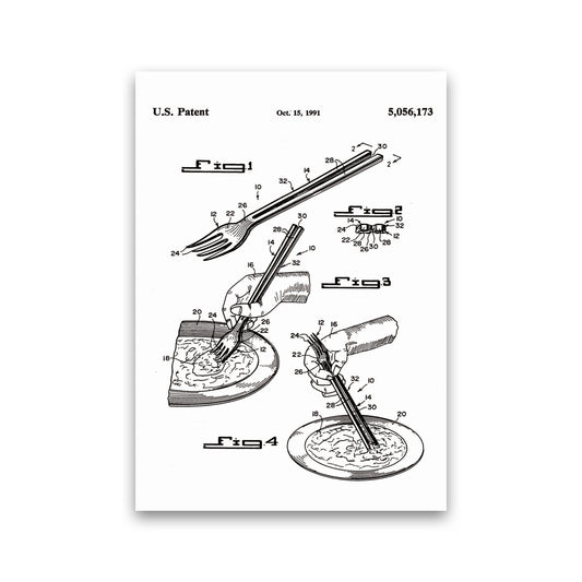 Fork Patent Art Print by Jason Stanley Print Only