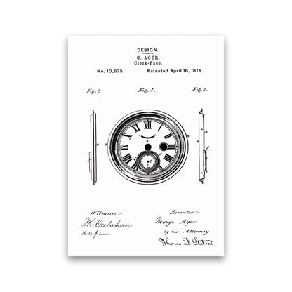 Clock Patent Art Print by Jason Stanley Print Only