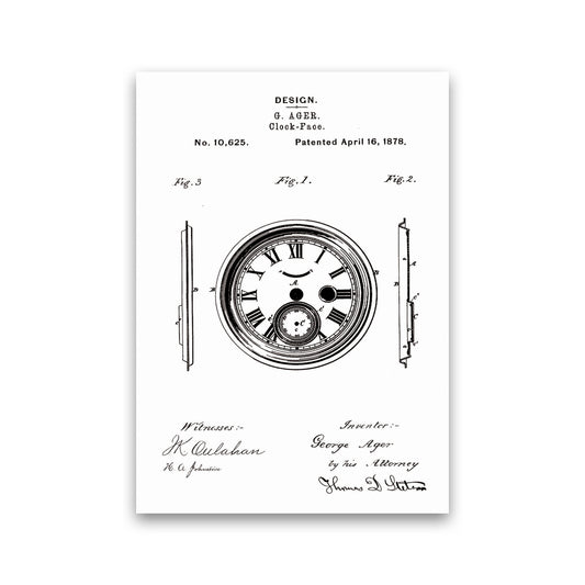 Clock Patent Art Print by Jason Stanley Print Only