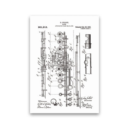 Flute Patent Art Print by Jason Stanley Print Only