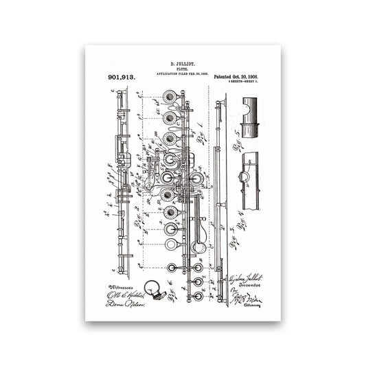 Flute Patent Art Print by Jason Stanley Print Only