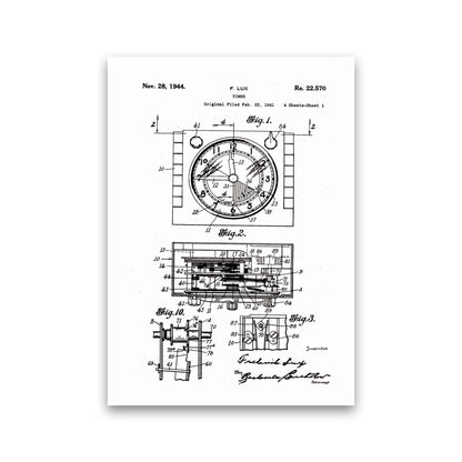 Timer Patent Art Print by Jason Stanley Print Only