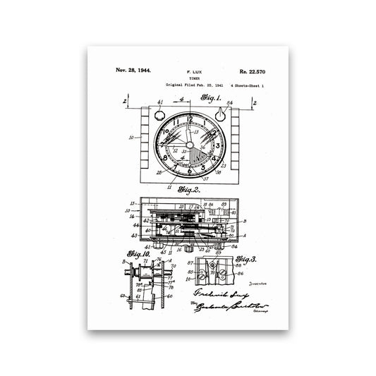 Timer Patent Art Print by Jason Stanley Print Only