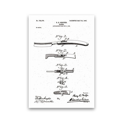 Razor Patent Art Print by Jason Stanley Print Only