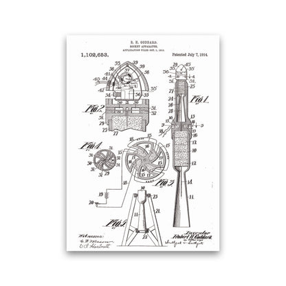 Rocket Patent Art Print by Jason Stanley Print Only