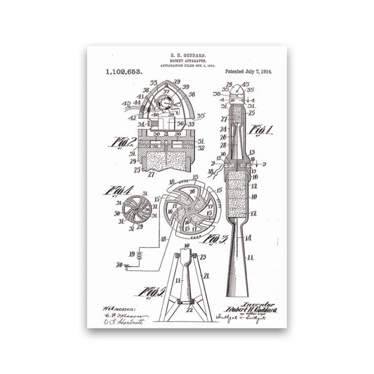 Rocket Patent Art Print by Jason Stanley Print Only