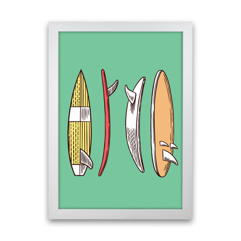 Vintage Surfboard Collection Art Print by Jason Stanley White Grain