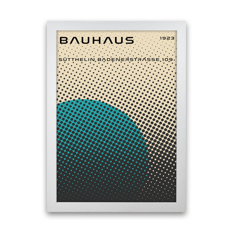 Bauhaus Geometric Teal Vibe Art Print by Jason Stanley White Grain